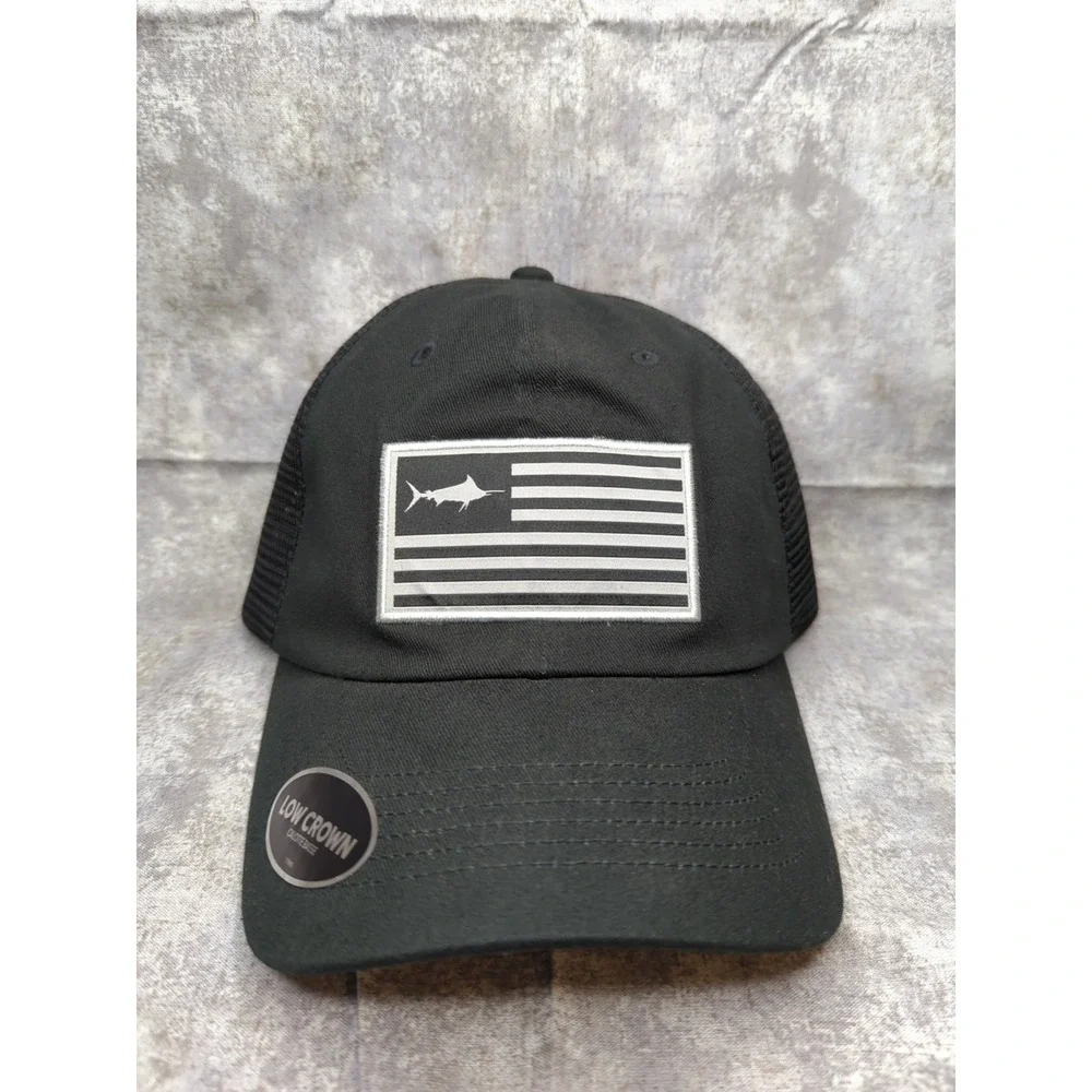 Columbia PFG Trucker Hat Unisex Snapback Low Crown Blackout Flag CU3234-010